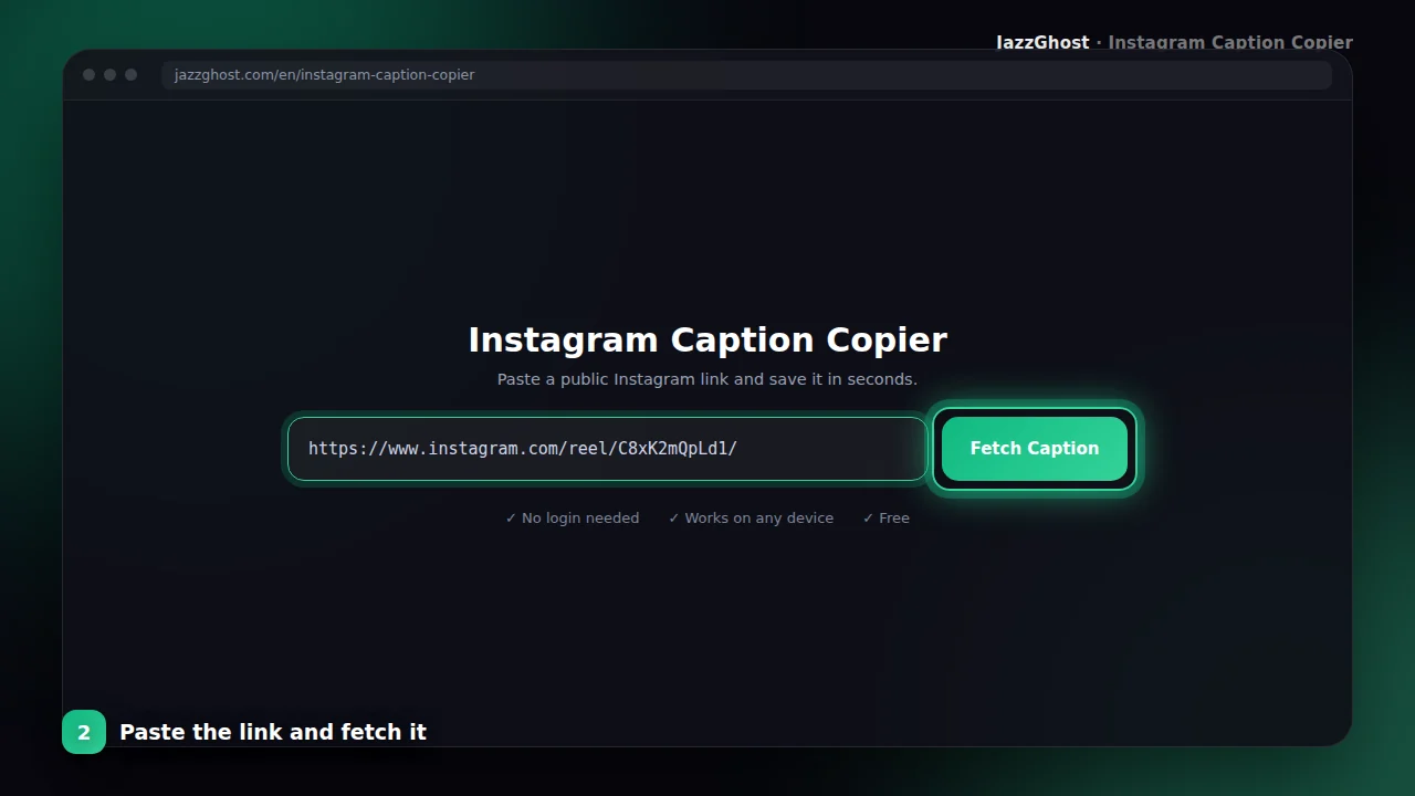 Extract Instagram caption text