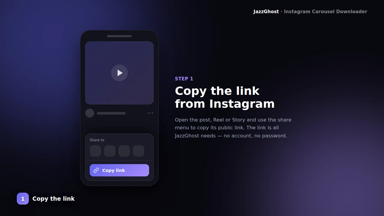 Copy Instagram carousel album link