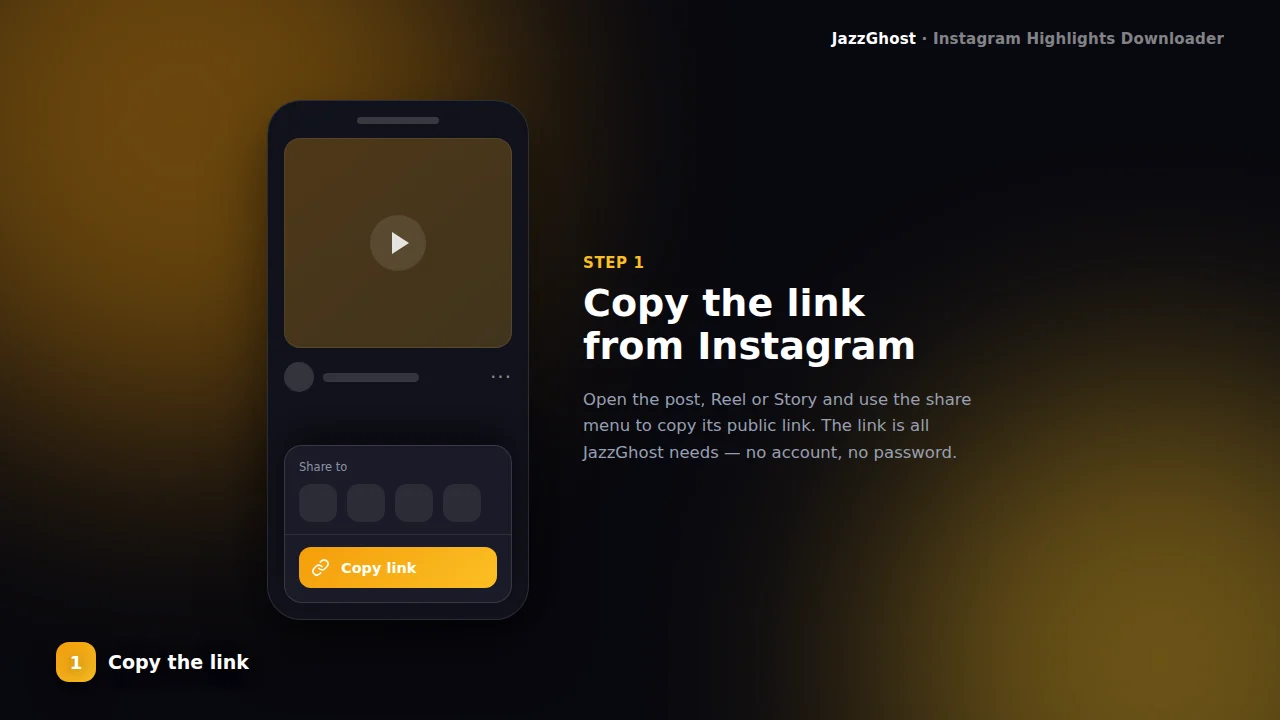 Copy Instagram highlight link