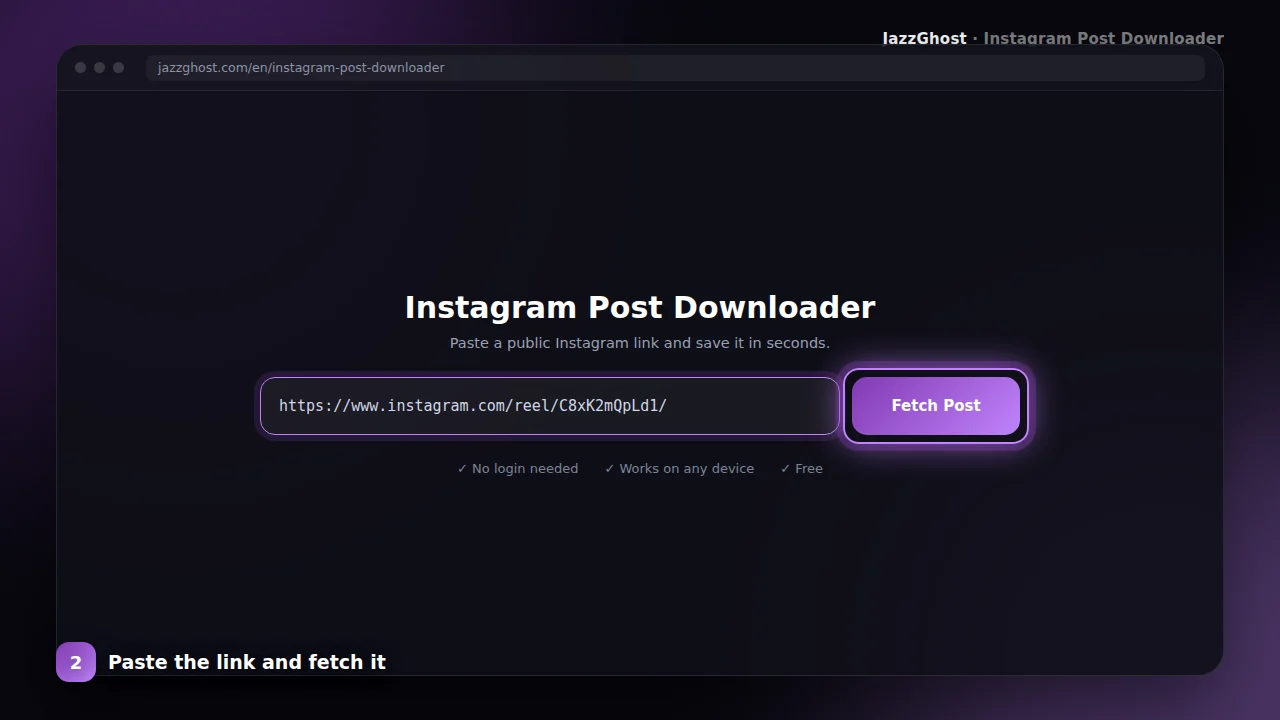 Preview Instagram post before download