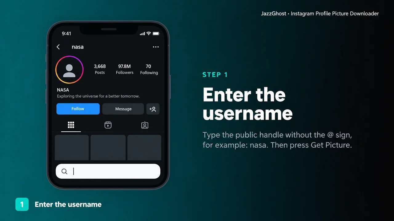 Enter an Instagram username to find the profile picture
