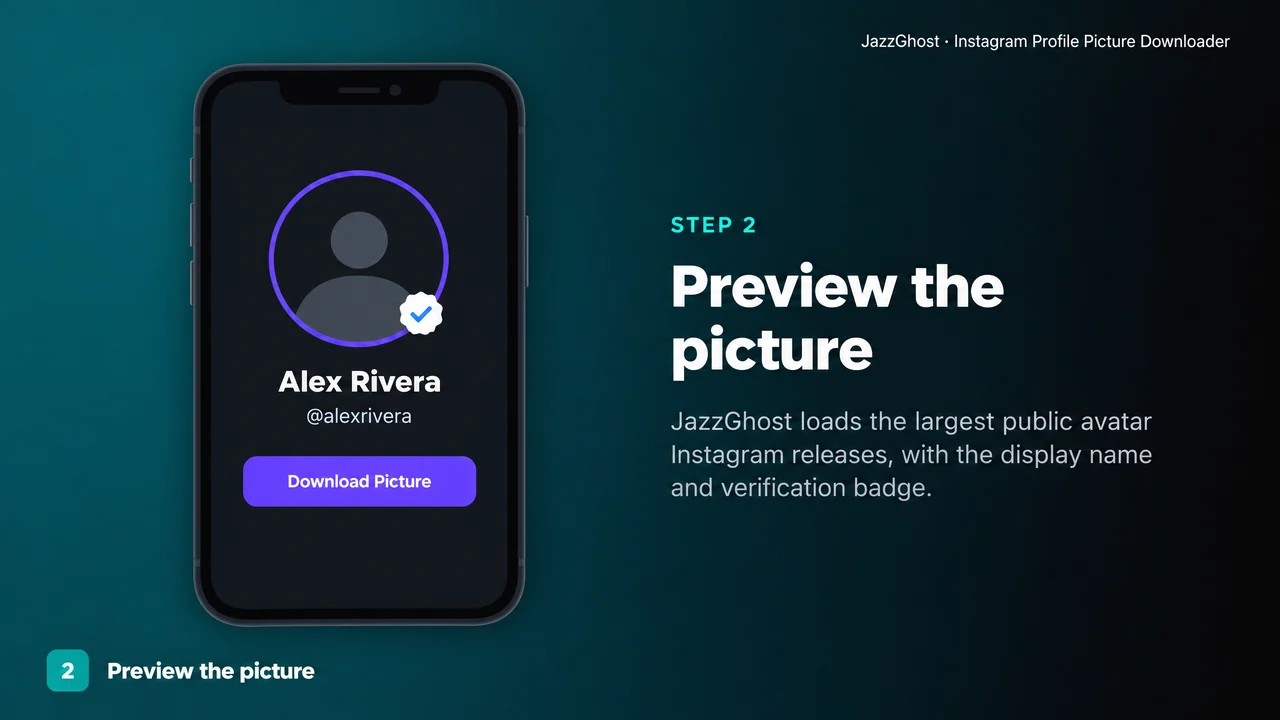 Preview the Instagram profile picture