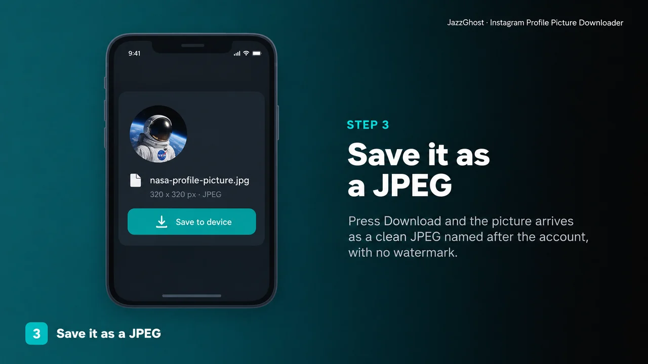 Download the Instagram profile picture as a JPEG