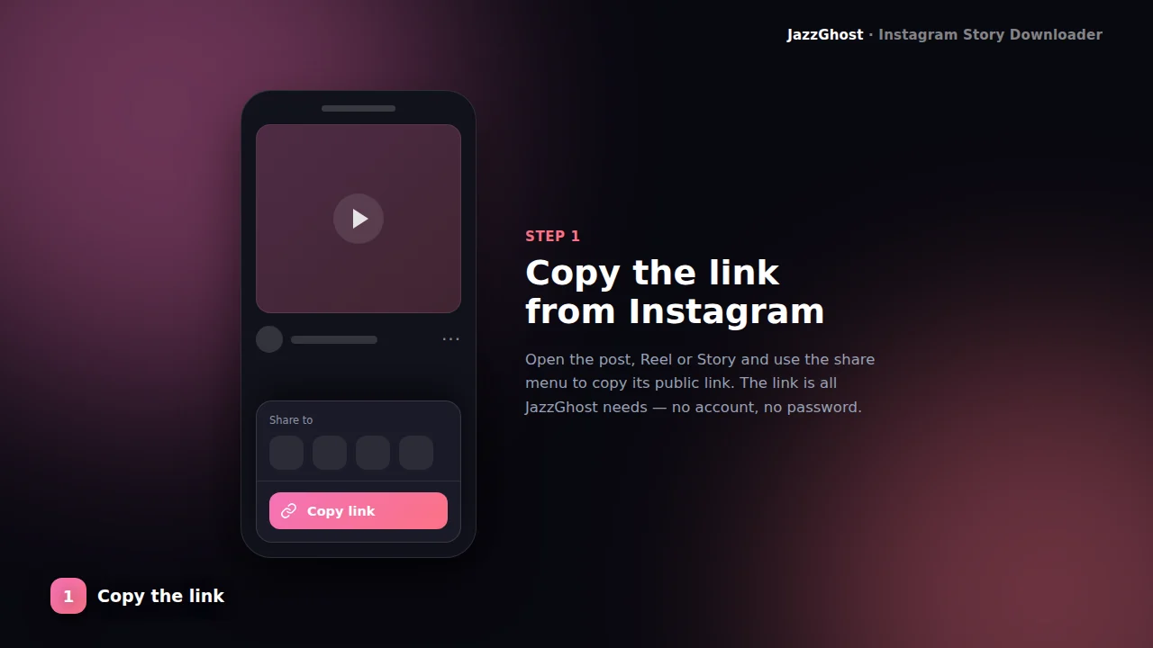 Copy Instagram story share link